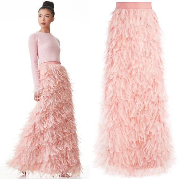 Alice + Olivia Dresses & Skirts - Alice + Olivia Ursula Pink Feather Ball Gown Skirt - 2